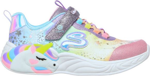 Skechers Unicorn sneakers met lichtjes roze multi Meisjes Textiel Meerkleurig 34 - Foto 7