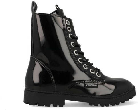 Vingino Eva High Veterboots Laarzen Met Veters Zwart - Foto 5