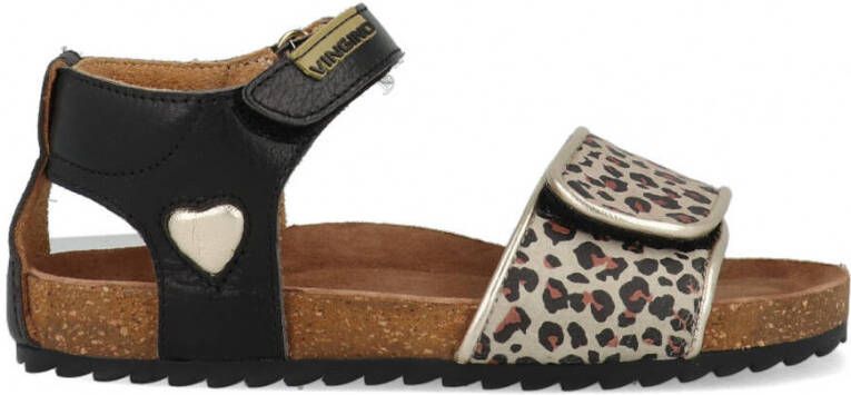 Vingino Floor leren sandalen panterprint zwart - Foto 6
