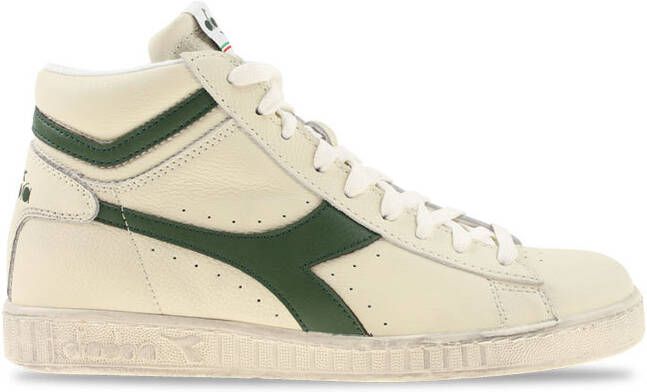 Diadora Game L High Waxed Wit Groen Heren