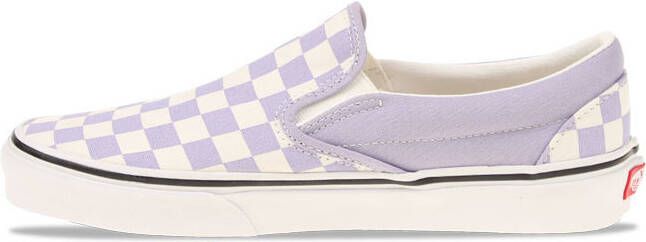 Vans Ruitpatroon Slip-on Sneaker Languid Lavendel Wit Purple Dames - Foto 4