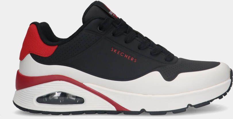 Skechers Uno Back Lit Black Red heren sneakers