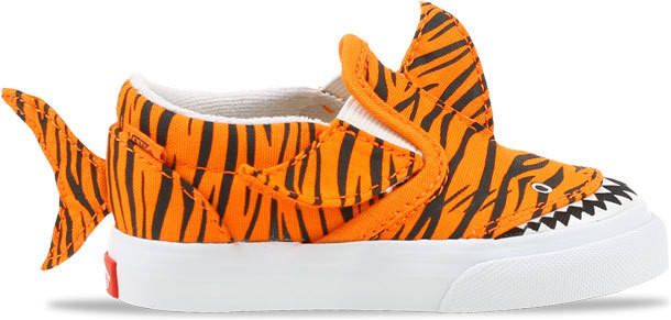 Vans Slip On V Shark Oranje Zwart Peuters - Schoenen.nl