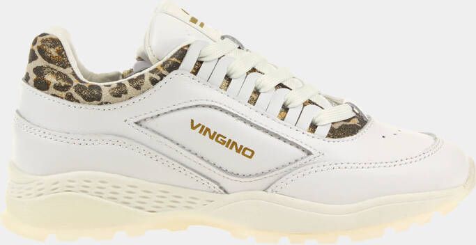 Vingino Fenna leren chunky sneakers met panterprint wit - Foto 11