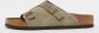 Birkenstock Suède Kurk Sandalen Verstelbare Gesp Sluiting Beige Heren - Thumbnail 2