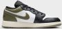 Jordan Air 1 Low Junior Black Medium Olive White Black Medium Olive White - Thumbnail 6