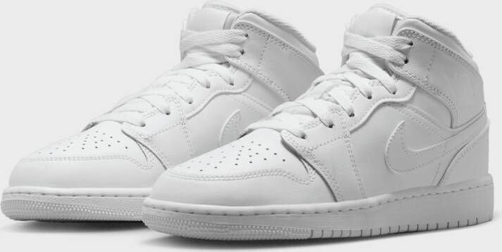 Nike Air Jordan 1 Mid (GS) Triple White 554725 - Foto 5