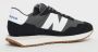 New Balance Zwarte Bimateriaal Sneakers met Groot Logo Black Heren - Thumbnail 9