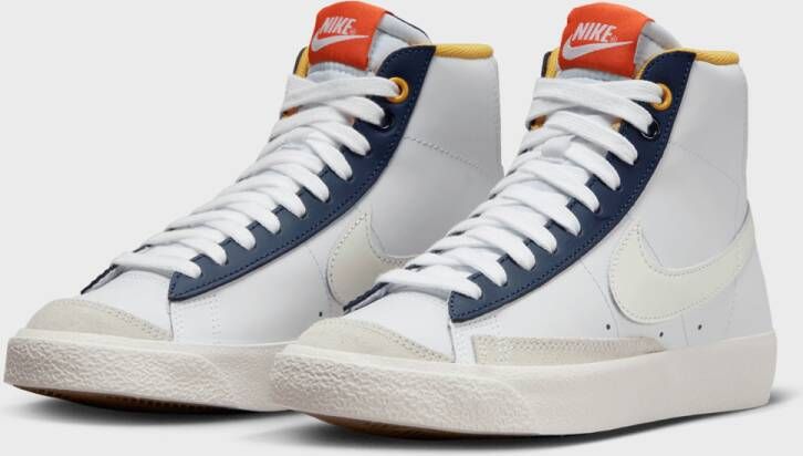 Nike Blazer Mid '77 Bg (gs) Basketball Schoenen white polar midnight navy safety orange maat: 36 beschikbare maaten:36 38.5