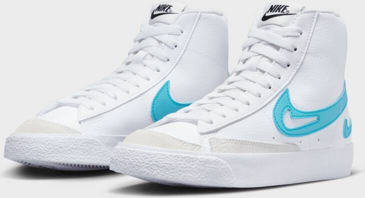 Nike Blazer Mid (gs) Basketball Schoenen white blue lightning black white maat: 36 beschikbare maaten:36.5 38.5 39