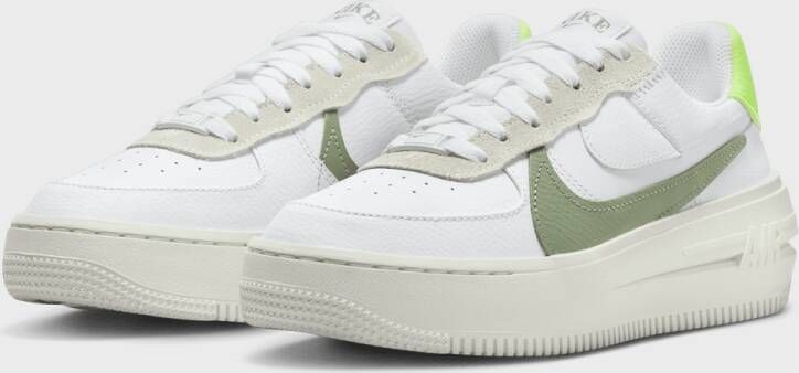 Nike Wmns Air Force 1 Platform Basketball Schoenen white oil green sail volt maat: 36.5 beschikbare maaten:40 36.5