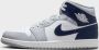 Jordan Herenschoenen Air 1 Mid White Wolf Grey Midnight Navy- Heren White Wolf Grey Midnight Navy - Thumbnail 3