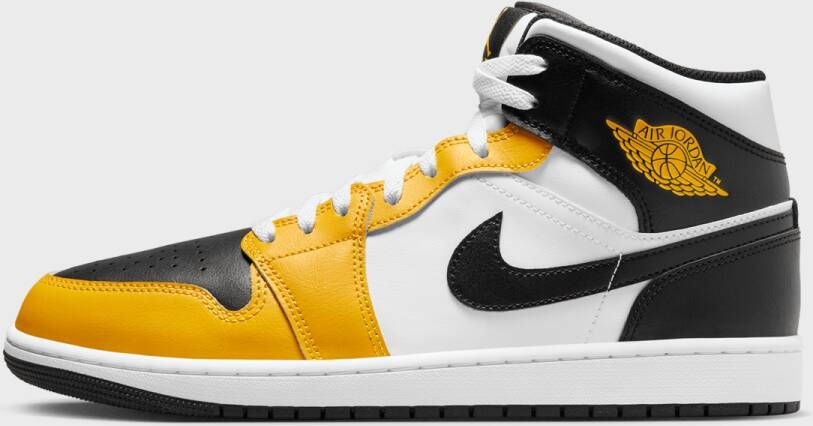 Jordan Air 1 Mid 1 Schoenen yellow orche black white yellow orche maat: 41 beschikbare maaten:41 42.5 43 44.5 45 46