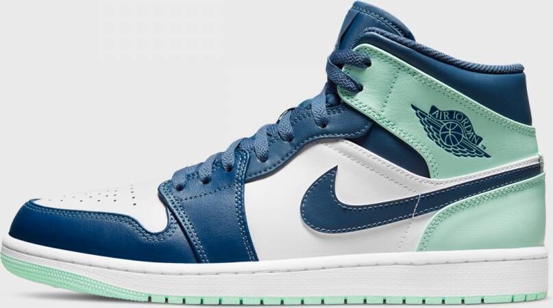 Jordan Air 1 Mid Mystic Navy Mint Foam White Schoenmaat 47 1 2 Sneakers 554724 413 - Foto 6