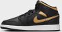 Jordan Air 1 Mid Junior Black White Metallic Gold Black White Metallic Gold - Thumbnail 9
