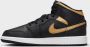 Jordan Air 1 Mid Junior Black White Metallic Gold Black White Metallic Gold - Thumbnail 4