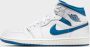 Jordan Air 1 Mid SE Heren Sneakers Schoenen Leer Wit-Blauw FN5215 - Thumbnail 3