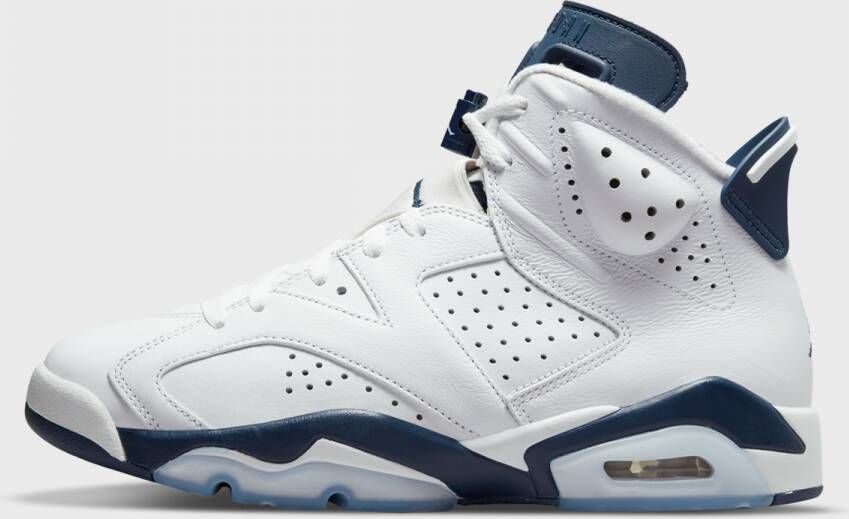 Nike Air Jordan 6 Retro Unisex Sneaker Wit Blauw Doos Zonder Deksel - Foto 2