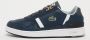 Lacoste T-Clip leren sneakers donkerblauw wit - Thumbnail 4