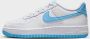 Nike Kinderschoenen Air Force 1 White White Aquarius Blue- White White Aquarius Blue - Thumbnail 7