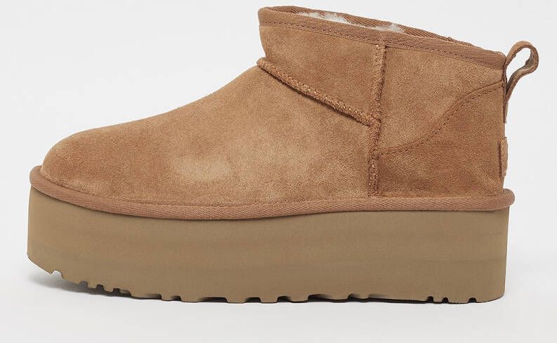 UGG Vachtlaarzen Dames W Classic Ultra Mini Platform Maat: 37 Materiaal: Suède Kleur: Cognac - Foto 19