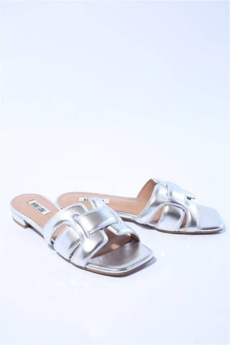 BIBI LOU Slippers Dames 760z10vk Maat 38 Materiaal Leer Kleur Zilver Schoenen