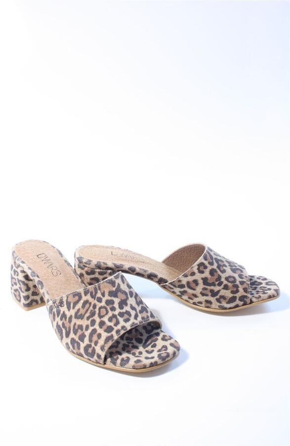 Dwrs label Dames slippers cognac