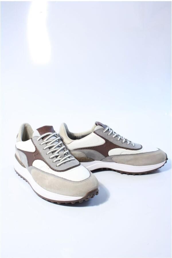 FLORIS VAN BOMMEL Lage Sneakers Heren Sfm-10207 Noppi Maat: 48⅔ Materiaal: Leer Kleur: Beige - Foto 2