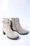 Gabor Beige Suede Dames Enkellaarzen Beige - Thumbnail 3