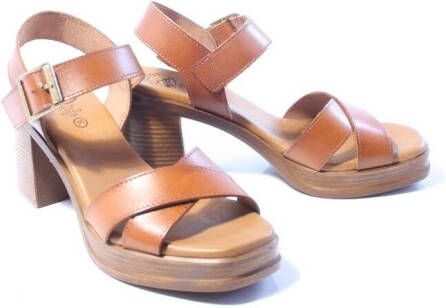 Hee Dames sandalen cognac