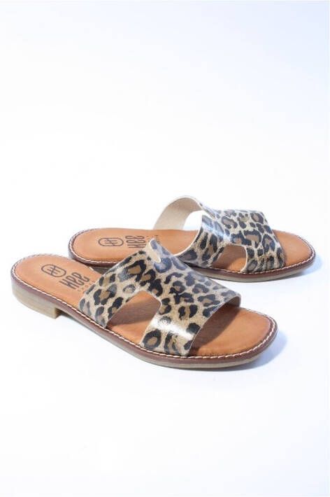 Hee Dames slippers bruin