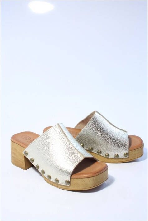 Hee Dames slippers goud