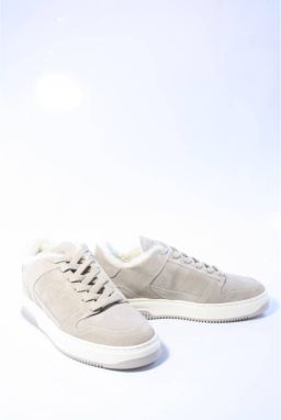 NUBIKK Lage Sneakers Heren Basket Court Fur Suède Taupe