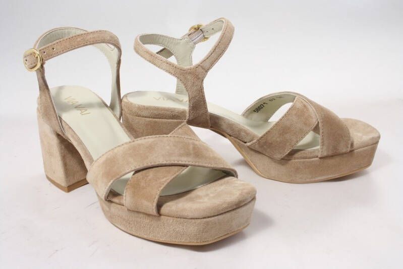 VIA VAI Sandalen Dames Cassia Six Maat: 41 Materiaal: Suède Kleur: Camel - Foto 5
