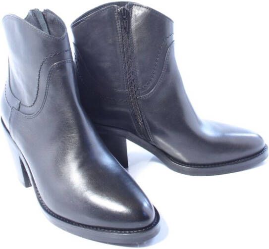 VIA VAI Enkellaarsjes Dames Mara Denver Maat: 39 Materiaal: Leer Kleur: Zwart - Foto 3