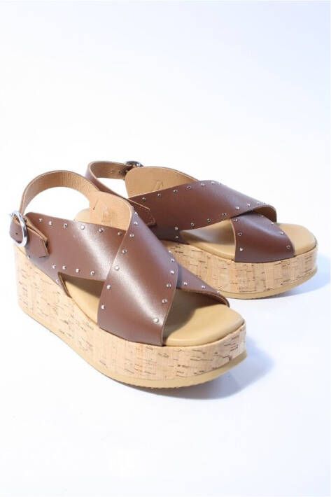 Via vai Dames sandalen cognac