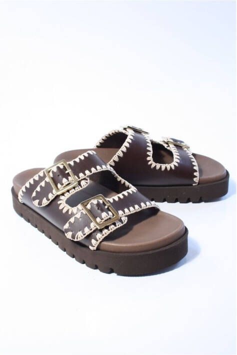 Via vai Dames slippers bruin
