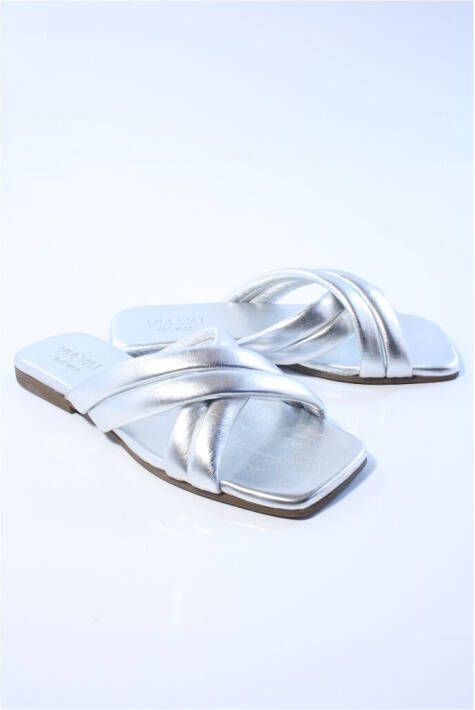 Via vai Dames slippers zilver