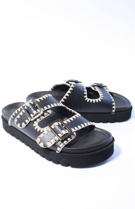 Via vai Dames slippers zwart