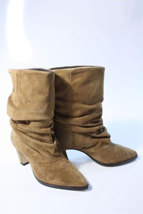 VIA VAI Enkellaarsjes Dames Elisa Palmer Maat: 40 Materiaal: Suède Kleur: Camel - Foto 7