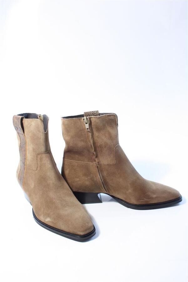 VIA VAI Keira Weston Enkellaarsjes Dames Leer Suède Beige - Foto 5
