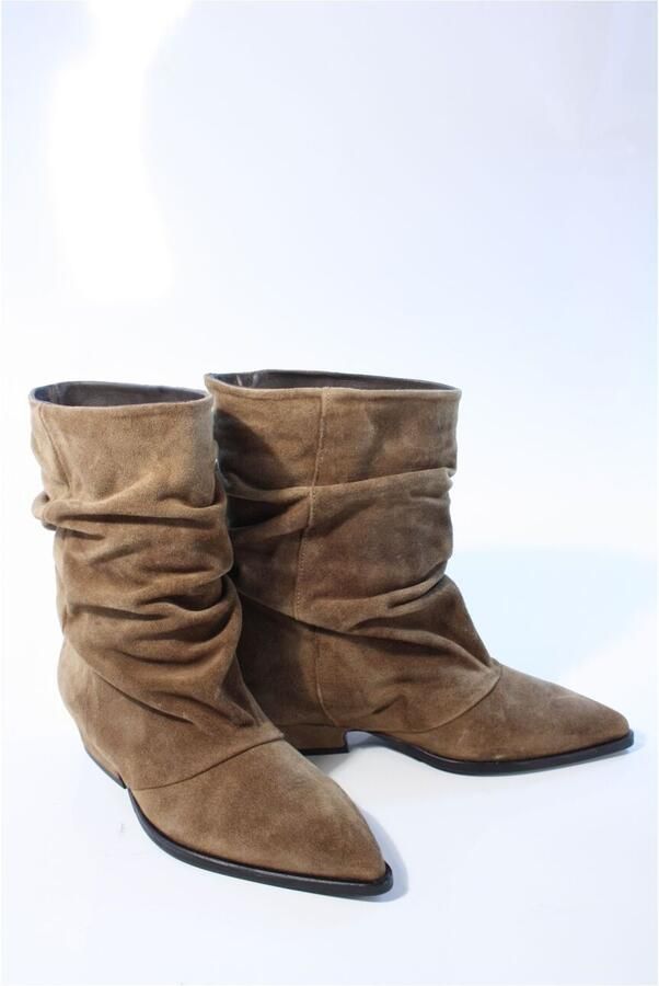 VIA VAI Vive Joan Enkellaarsjes Dames Suède Beige - Foto 2