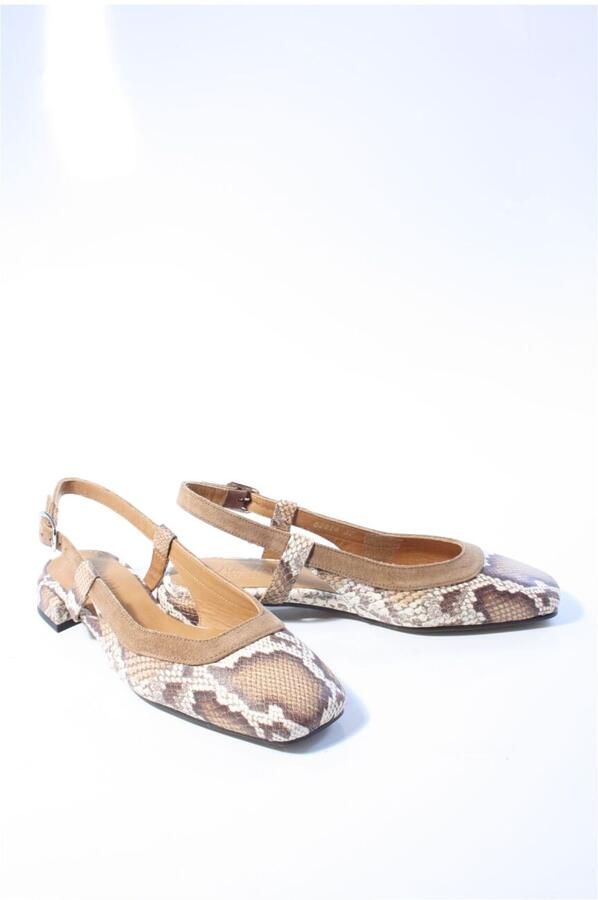 VIA VAI Julie Xena Slingbacks Dames Leer Suède Cognac