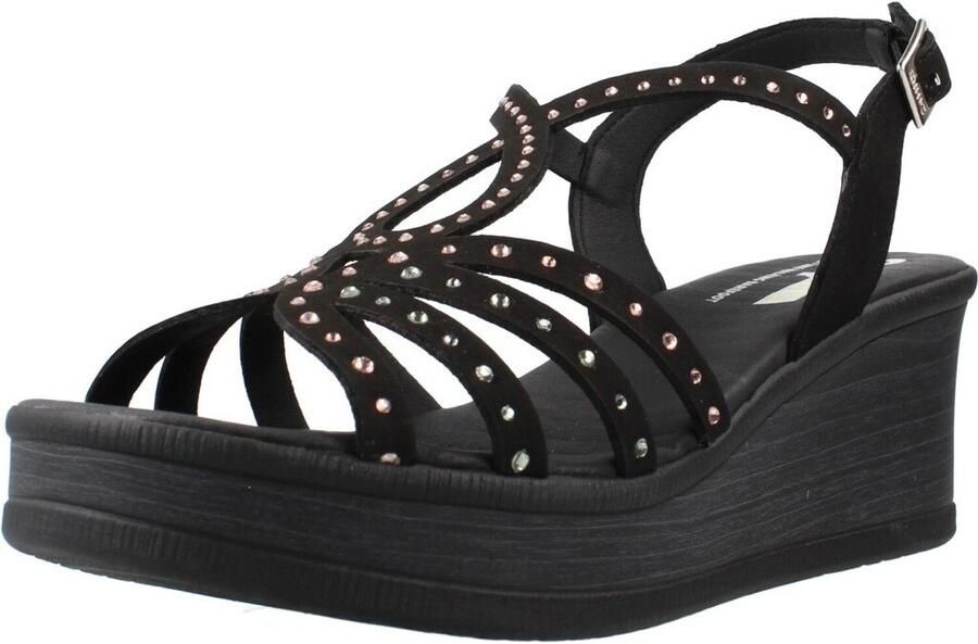 24 Hrs Sandalen met sleehak 26792 Nobuck Negro - Foto 3