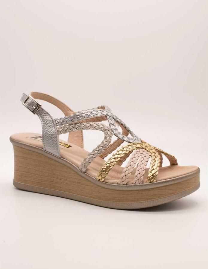 24 Hrs Sandalen met sleehak 26797 Combi Met