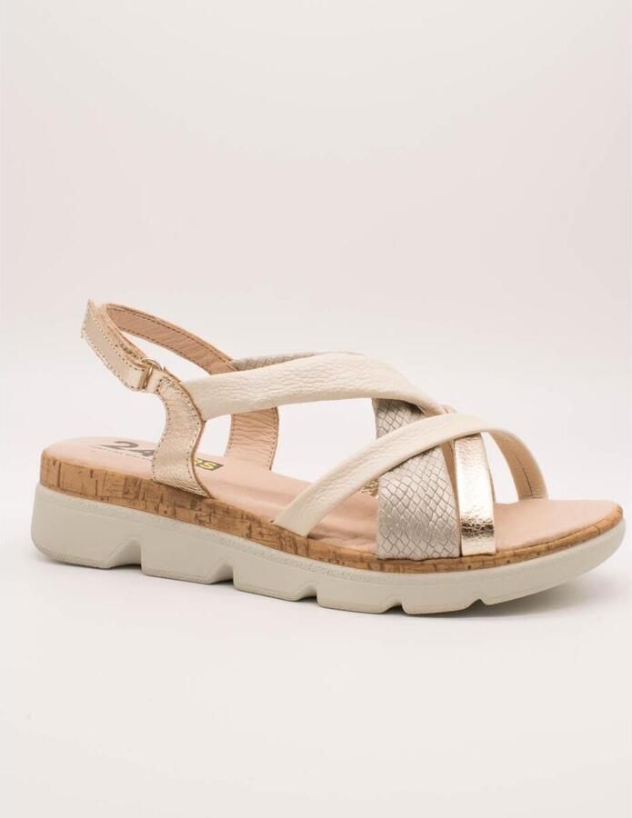 24 Hrs Sandalen met sleehak 26826 Combi Lino - Foto 2