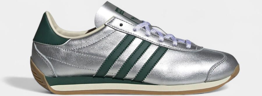 Adidas Lage Sneakers Country OG Silver Metallic Collegiate Green ( 's)