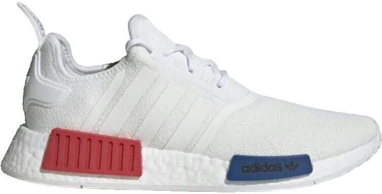 Adidas Originals Nmd_R1 Witte Stoffen Sneakers met Rode en Blauwe Accenten White