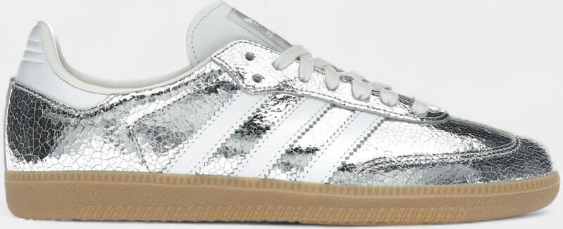 Adidas Lage Sneakers Samba OG Silver Metallic Cracked Leather ( 's)