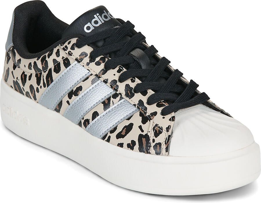 Adidas Sportswear Streettalk Bold imitatieleren sneakers met panterprint beige zwart - Foto 5